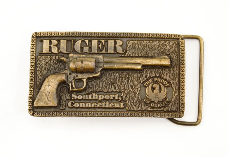 Ruger Vintage Pistol Southport CT Brass Belt Buckle